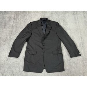 Hickey Freeman Suit Jacket 42 L Gray Wool Chambray Loro Piana Italy Luxury Sport